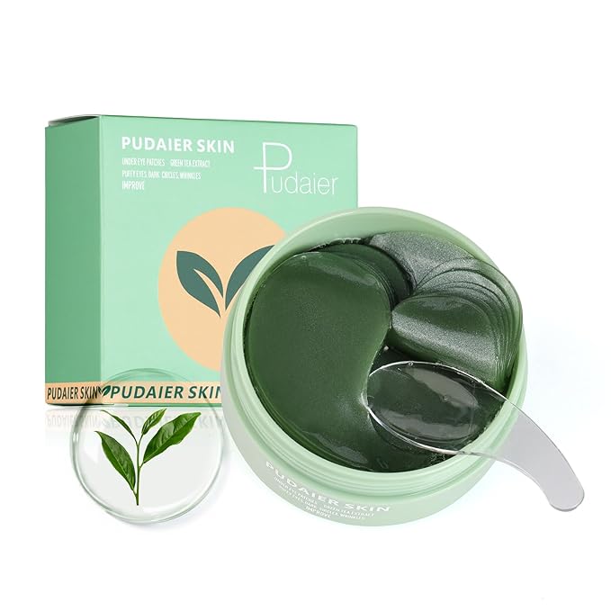 Eye Gel Patch（30 Pairs）Under Eye Patches Mask Essence Extract Under Eye Gel Pads to Reduce Puffy eyes, Dark Circles and Wrinkles (Green Tea)-VivaGrace Women