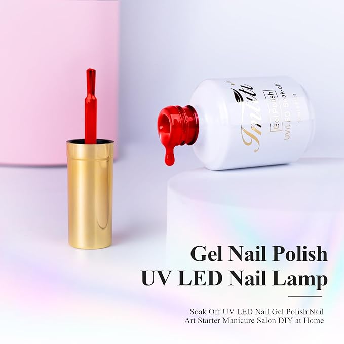 Imtiti Red Gel Nail Polish, 1 Pcs Scarlett Red Color Winter Spring Gel Polish UV LED Soak Off Nail Art Manicure Salon DIY Nail Design Decoration at Home, 0.5 Fl Oz