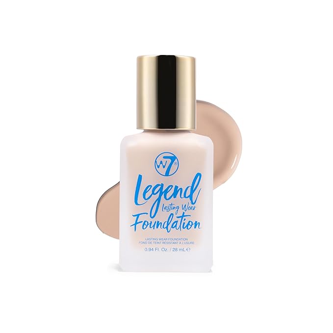 W7 Legend Foundation - Creamy Liquid Foundation for Poreless, Semi-Matte Medium Coverage - 28ml (Fresh Beige)-VivaGrace Women