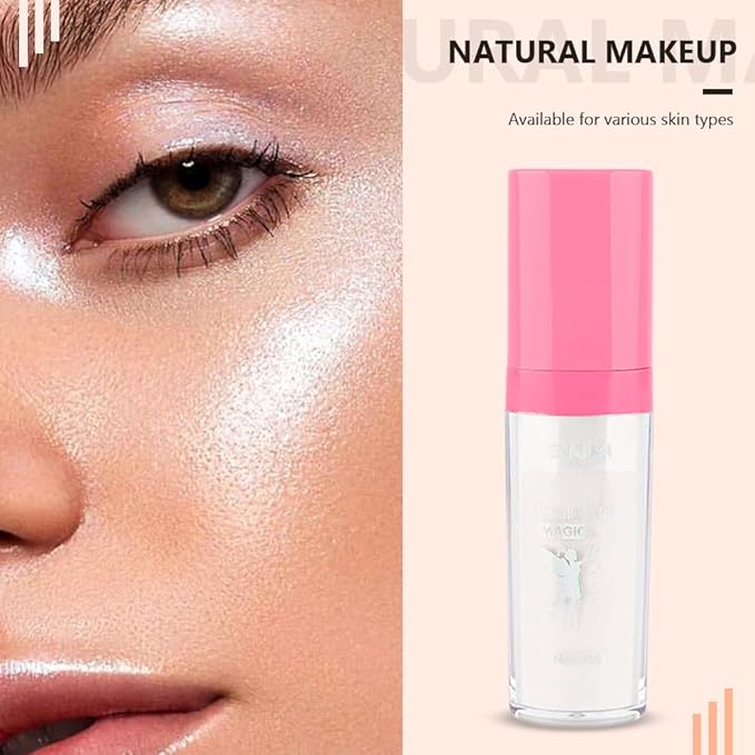 evpct 1Pcs Glitter Highlighter Powder Stick Make up Puff Fairy Stick Peal White Shimmer Glitter Face Body Liquid Highlighter makeup illuminators de maquillaje polvo traslucido maquillaje para mujer 01-VivaGrace Women