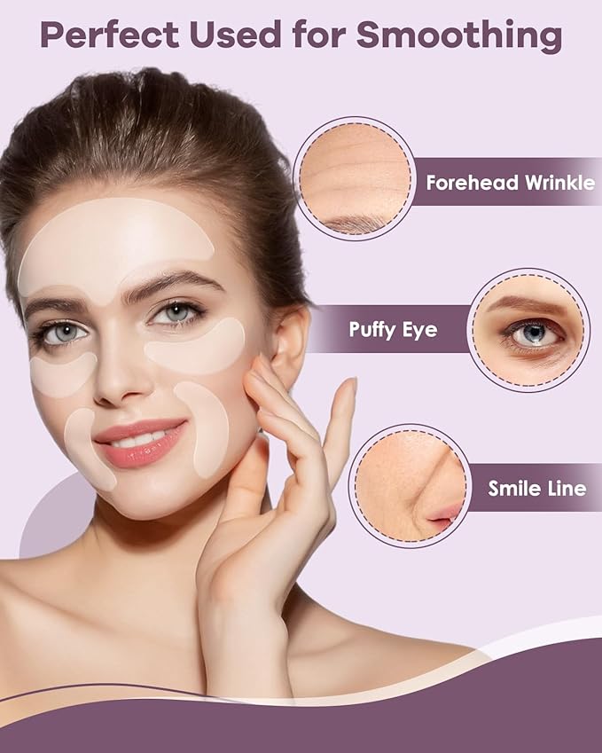 Reusable Anti-Wrinkle Patches Set, Reusable Silicone Patches Set, Forehead, Undereye and Smile Lines Repair-VivaGrace Women