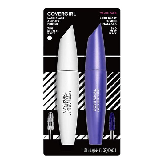 COVERGIRL Lash Blast Fusion Mascara & COVERGIRL Lash Blast Amplify Eyelash Primer Pack , VERY BLACK, 0.44 Fl Oz (Pack of 2)