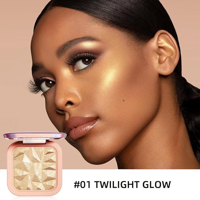 ELESSY Highlighter Makeup Palette,Highlighter Palette Long Lasting Face illuminator Makeup Palette Shimmer Highlighter Powder Suit All Skin Tones-TWILIGHT GLOW-VivaGrace Women