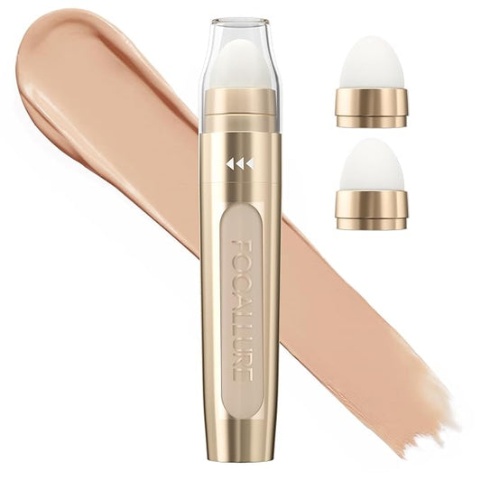 FOCALLURE FIX CORRECTOR Concealer Stick, Full Coverage Concealer Makeup, Color Corrector for Dark Circles, Including Replaceable Applicator, NE02 SHORTBREAD-VivaGrace Women