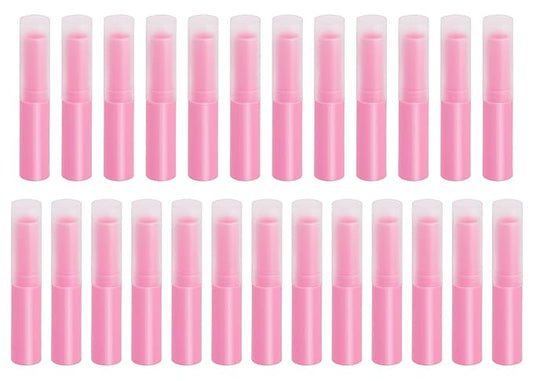 0.14oz Empty Flavored Lip Balm Container Tubes Plastic Homemade Moisturizing Lip Stick with Caps Bulk Fit for Women Adult DIY Making Supplies, 25 Count (Rose Pink)-VivaGrace Women