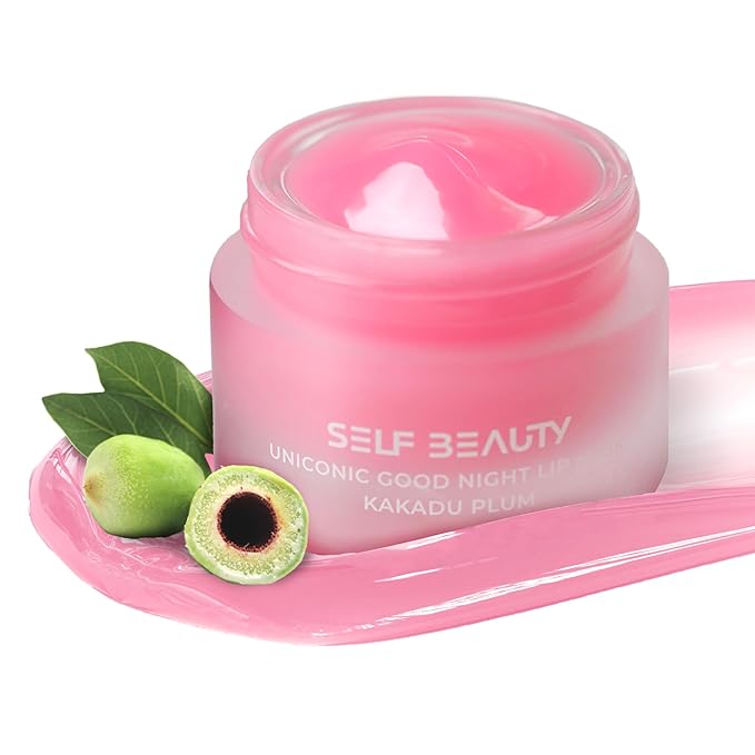 SelfBeauty Lip Mask - Kakadu Plum, Vegan Lip Balm, Daily Lip Moisturizer, Overnight Hydrating Lip Treatment with Vitamin C, Lip Scrub Exfoliator Intensive Lip Repair, 0.51fl.oz-VivaGrace Women