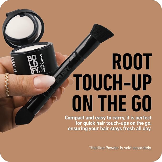 BOLDIFY Dual-Ended Hairline Powder Brush - Precision Makeup Brush Set with Sponge Tip for Seamless Blending - Ideal as a Concealer Brush, Hair Contour Brush, and Root Touch Up-VivaGrace Women