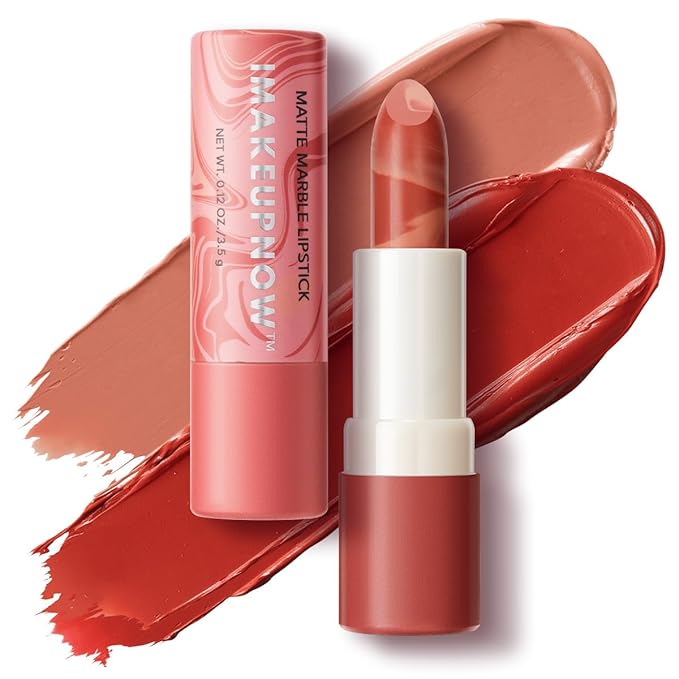 2PCS Marbled Matte Lip Stick Makeup - Velvety Finish | Naked-lip Feel, Full Coverage, D001+D003-VivaGrace Women