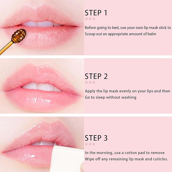 2 Pcs Bee Lip Balm Honey Pot, Lip Mask Overnight Honey Lip Balm Lip Exfoliate with Stick, Moisturizing Sleeping Lip Mask Day & Night Lip Care - Hydrate Repair Prevent Dry Cracked Scrub (2 Honey)-VivaGrace Women