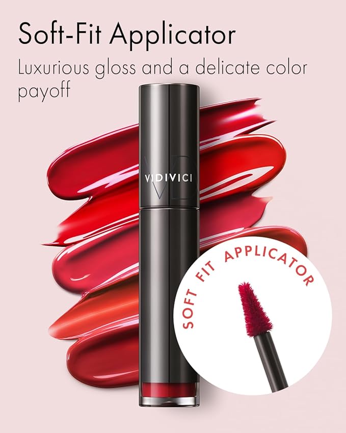 VIDIVICI Millennial Tint Glit - Transfer Proof Moisture Korean Lip Tint with Long-Lasting Color, Lightweight Water Jelly Texture, Hydrating & Smudge-Free Lip Stain, 0.13oz (04 FALLING BROWN)-VivaGrace Women