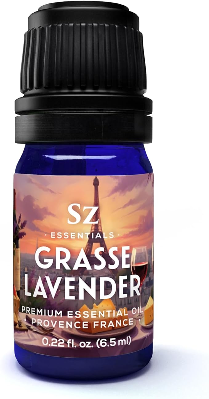 Grasse Lavender Essential Oil - France - Beautiful Floral Lavender Scent with Pine Notes - Lavandula stoechas - 100% Pure & Undiluted - Aromatherapy- Therapeutic Grade & Vegan 0.22 oz-VivaGrace Women