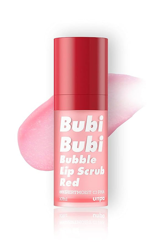 UNPA Bubi Bubi Bubble Lip Scrub Red 0.33 Fl Oz| Lip Bubble Moisturizer & Lip Scrubber | Lip Care Products for Lip Repair & Lip Lightening | Lip Scrubs Exfoliator & Moisturizer | Korean Lip Moisturizer-VivaGrace Women