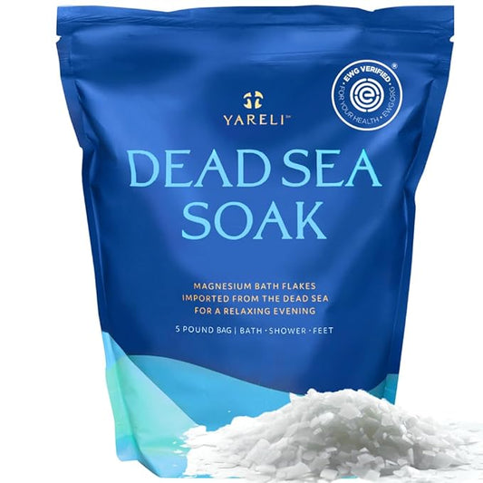 Magnesium Flakes, 5lb, Dead Sea Bath and Foot Soak, Alternative to Epsom Salt with Over 250,000mg of Magnesium Chloride Per Bag-VivaGrace Women