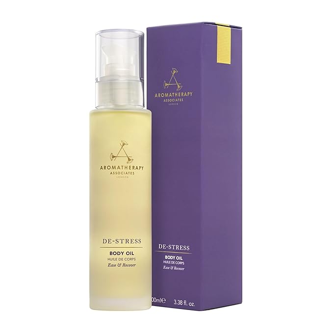 Aromatherapy Associates De-Stress Body Oil Made with Ginger and Rosemary Essential Oils and Arnica Flower Extract (3.4 fl oz)-VivaGrace Women