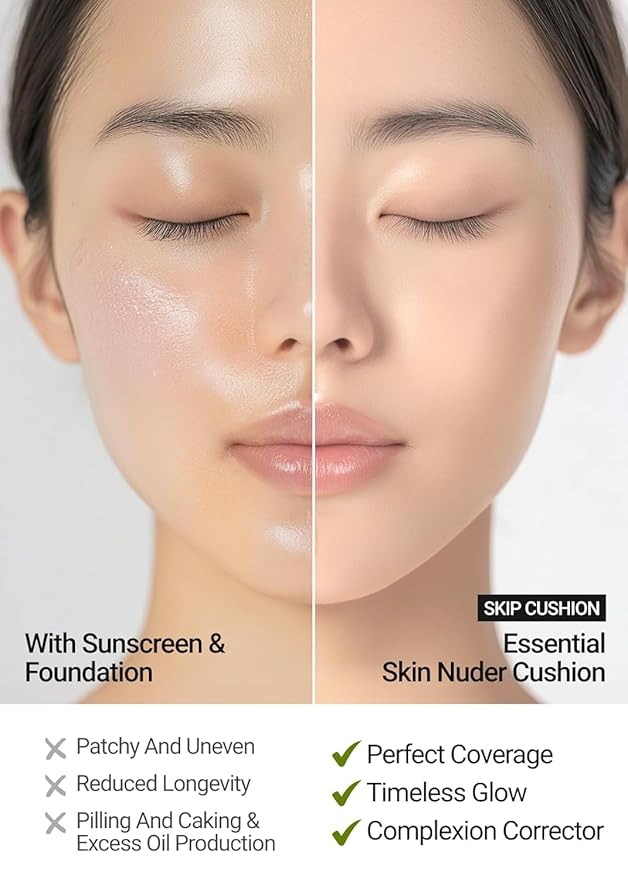 [JUNGSAEMMOOL OFFICIAL] Essential Skin Nuder Cushion (06 Pink Light) | Refill Not Included | Natural Finish | SPF50 Broad Spectrum | Makeup Artist Brand | Cream Foundation-VivaGrace Women