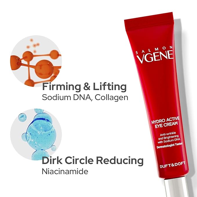 DUFT & DOFT Vgene Hydro Firming Lifting Booster Eye Cream - Anti Wrinkle, Dark Circles, Depuffing with Collagen and Niacinamide 0.9 Fl Oz-VivaGrace Women