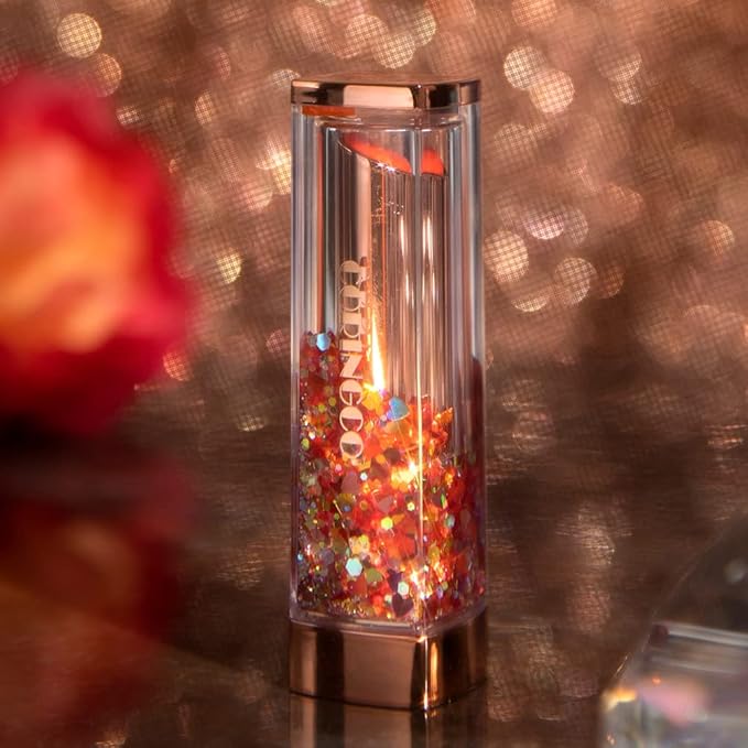 [SET] CORINGCO Sparkle Cute Color Changing Lip Balm｜ Colored Lip Cream Lip Gloss, Glitter Lip Care Lip Pack Birthday Gift Glitter Gift Sequin Shiny Spangle Lipbalm (#04 Orange Red)-VivaGrace Women