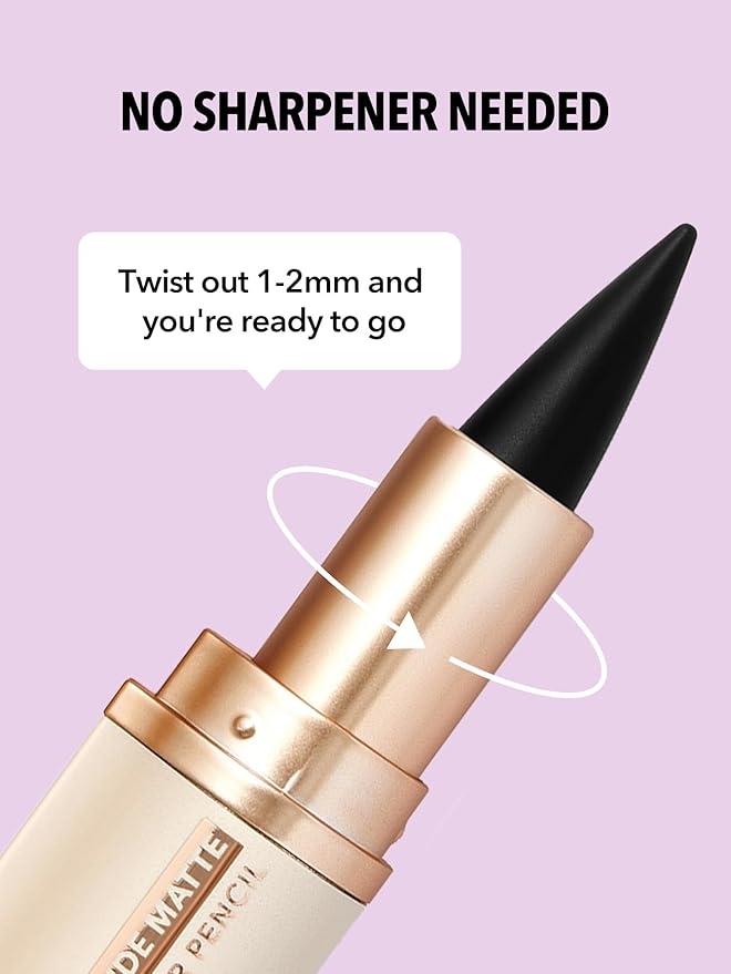 SHEGLAM Ez Glide Matte Eyeliner Pencil Highly Pigmented Black Smoky Eyes Pencil Smudge-Proof Long-Lasting Ultra-Fine Eyeliner Blendable Smooth Cat Eye Eye Make Up Black
