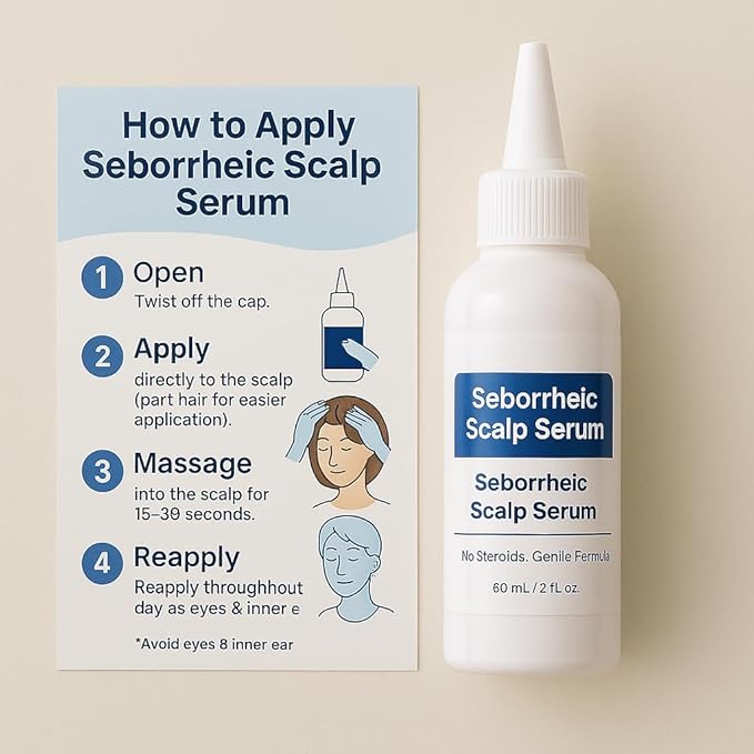 Seborrheic Scalp Serum 8X FAST ACTING - Soothing Redness Dermatitis - Fast-Acting Ointment for Scalp Face Chest and Body for Men and Women 1 Pack-VivaGrace Women