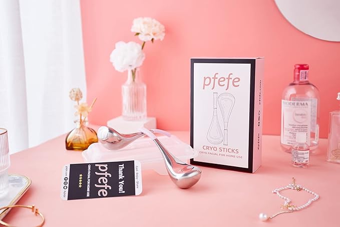 Cryo Sticks Facial Skin Care Ice Globes for Women Face Eyes, Stainless Steel Face Beauty Tools for Girls Ladies, Esthetician Supplies Cooling Spa Globes with Storage Case-VivaGrace Women