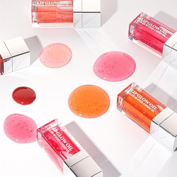 Plumping Lip Oil, Moisturizing Lip Glow Oil, Long Lasting Nourishing Lip Gloss Lip Balm, Non-sticky Transparent Toot Lip Oil Tinted for Lip Care and Dry Lip - Transparent-VivaGrace Women