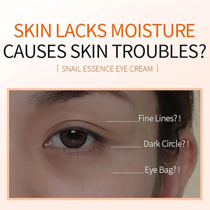 Snail Eye Cream for Dark Circles and Puffy Eyes Eye Bags Remover, Eye Cream Anti Aging, Under Eye Cream, Reduce Lines Wrinkles Puffiness and Dark Circles for All Skin Types-VivaGrace Women