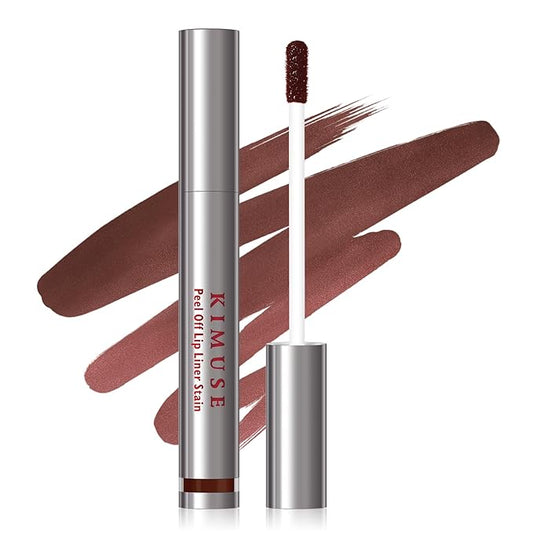 KIMUSE Peel Off Lip Liner Stain, Long Lasting Lip Tint Stain Peel Off, Waterproof, Transfer-Proof, Highly Pigmented Color Peel Off Lip Stain Liner, Matte Finish-VivaGrace Women