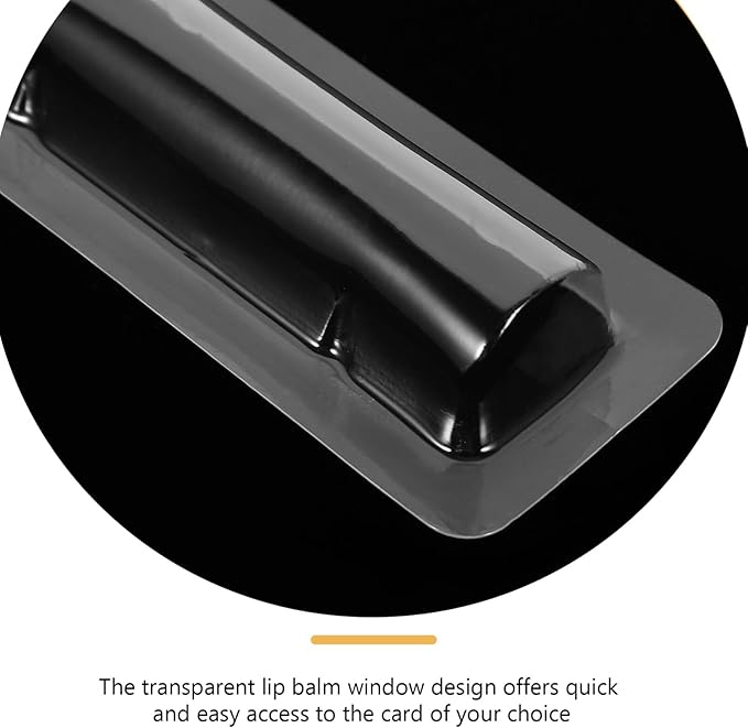 SEWACC 30pcs Clear Plastic Lip Balm Pouches Clear Lipstick Holder Money Card Holder Transparent Lip Balm Window Holder Plastic Domes for Lip Balm-VivaGrace Women