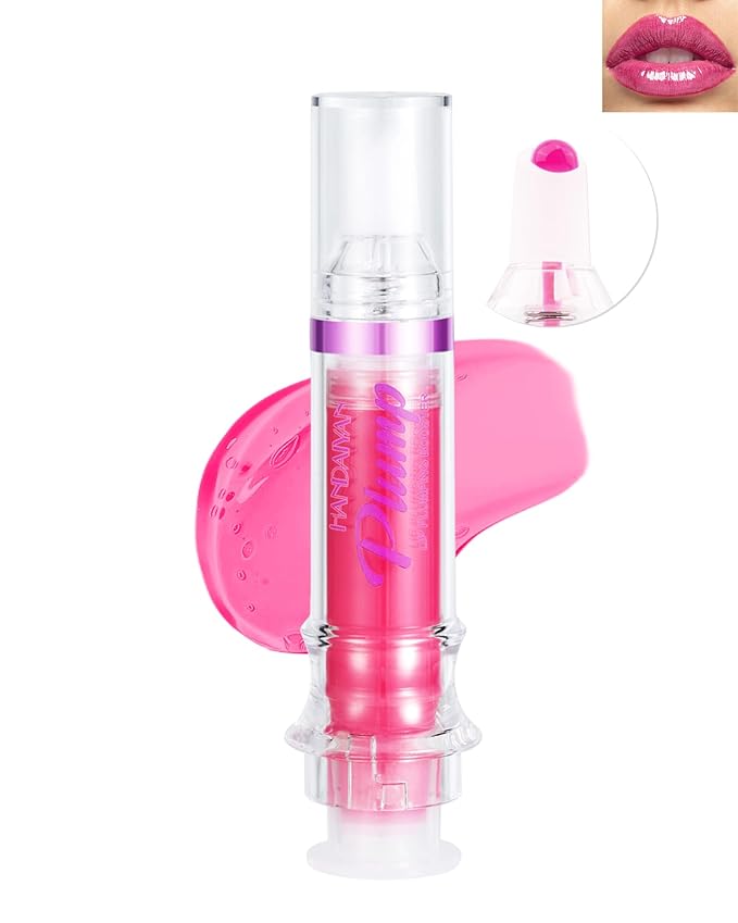 Spicy Lip Plumping Booster,Plumping Lip Oil with Chili Extract,High-Shine Smooth Fuller Lips,Hydrating Pink LIp Goloss Lip Glaze,Plump and Pout Lip Plumper Lipstick,Christmas Makeup Gift for Women-03#-VivaGrace Women