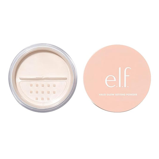 e.l.f. Halo Glow Soft Focus Setting Powder, Silky Powder For Creating Without Shine, Smooths Pores & Lines, Light Pink-VivaGrace Women