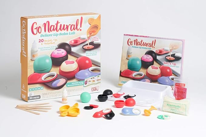 SmartLab Toys Go Natural Deluxe Lip Balm Lab with 20 Recipes, Tips and Techniques. STEM Science Lab-VivaGrace Women