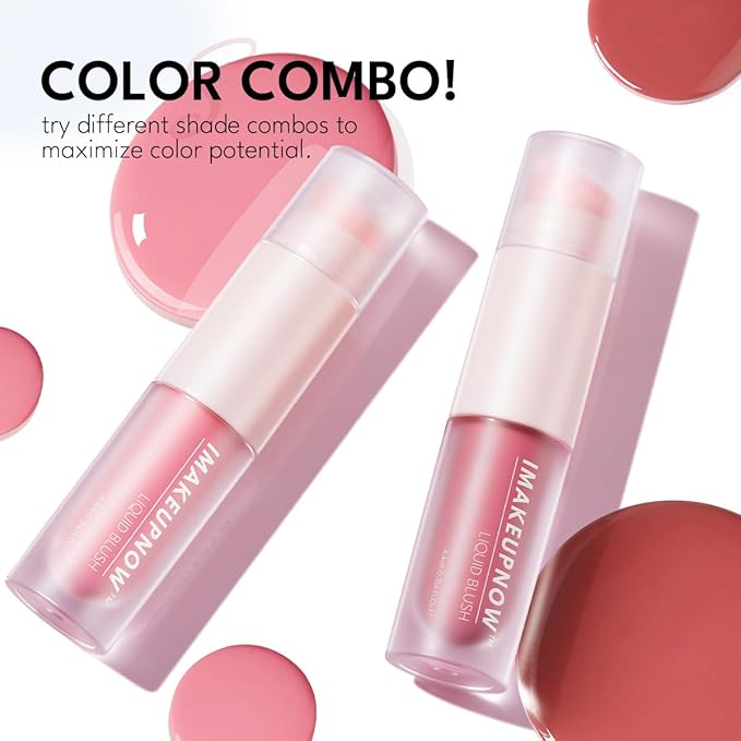 Liquid Cream Blush Stick Makeup for Cheeks | Build-in Brush - Application & Blending in One #L001 + #L002-VivaGrace Women