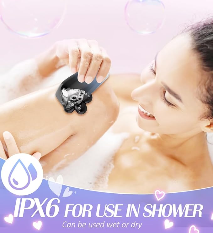 Electric Razors for Women,5 in 1 Womens Electric Leg Shaver Cordless Painless Facial Hair Removal for Arms and Underarms Bikini Trimmer,Portable and Safe Wet and Dry Use Women Shaver,White Black-VivaGrace Women