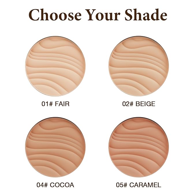 Pressed Face Powder, Flawless and Oil Control Pressed Setting Powder, Long Lasting Matte Finish 2# BEIGE 02-VivaGrace Women