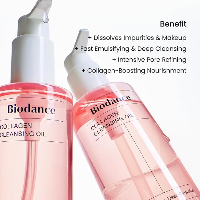BIODANCE Collagen Cleansing Oil, Facial Oil Cleanser, Gentle Makeup Remover without Clogging Pores, Removes Bleackhed and Whitehead for Sensitive Skin, Oily Skin, Korean Skincareㅣ6.76 fl. oz. (200 ml)-VivaGrace Women
