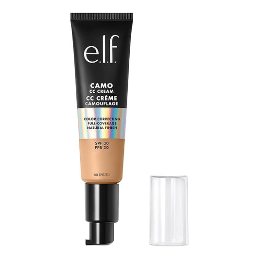 e.l.f. Camo CC Cream, Color Correcting Medium-To-Full Coverage Foundation with SPF 30, Medium 330 W, 1.05 Oz (30g)-VivaGrace Women