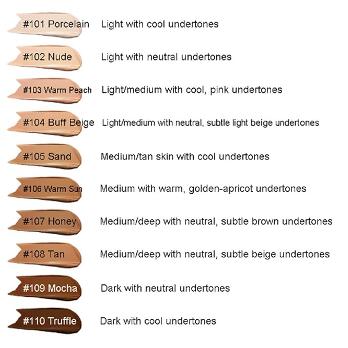 2Pcs Liquid Foundation Full Coverage 24HR Matte Oil Control Concealer 30ml (Nude & Buff Beige) with Kabuki Foundation Brush Flat Top (1pcs-109)-VivaGrace Women