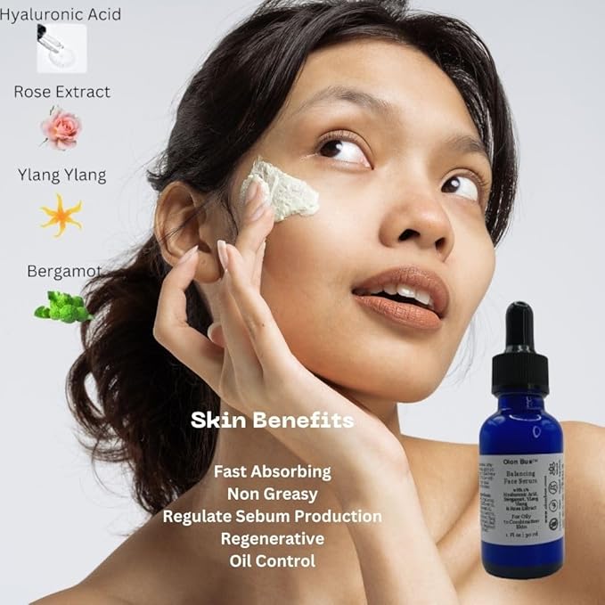 Daily Balancing Skincare Set (3 Pcs) Gift Set, Cleanser, Toner, Serum, Hyaluronic Acid, RoseExtract, Acne Prone Skin Soothing, Regenerating, Hydrating, Anti Aging Skin Care Routine, Vegan-VivaGrace Women