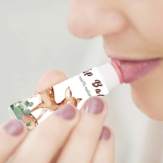 CRASPIRE 80Pcs 8 Styles Lip Balm Sticker Animals Self-Adhesive Cartoon Monkey Lion Homemade Lip Balm Containers Labels Vintage Square DIY Label Paper Sticker for Woman Cosmetics Lipsticks Decor-VivaGrace Women