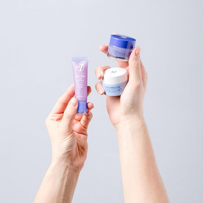 W7 Sweet Dreams Lip Care Trio - 3 Piece Set - Overnight Lip Mask, Lip Balm & Lip Scrub - Blueberry-VivaGrace Women