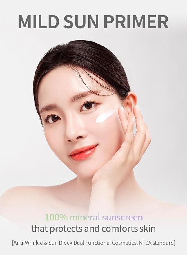 Korean Face Primer 30ml - Korean Makeup & Skincare Lightweight Corrector Base SPF40 PURPLE - Reduces Dullness, Moisturizes for Red, Sensitive Skin witj Aloe (Primer - Purple Tinted)-VivaGrace Women