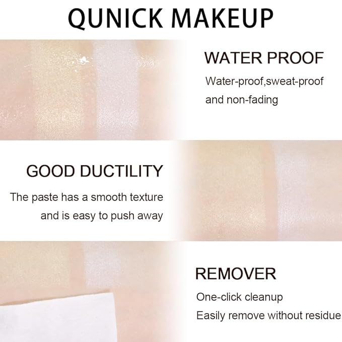 evpct 2Pcs Face Cream Makeup Highlighter Highlight Contour Stick Pearl White & Gold Glitter Contouring Highlighter Makeup Stick and Contour Illuminator Highly Piamented Long Lasting Skin Brighten 9+12-VivaGrace Women