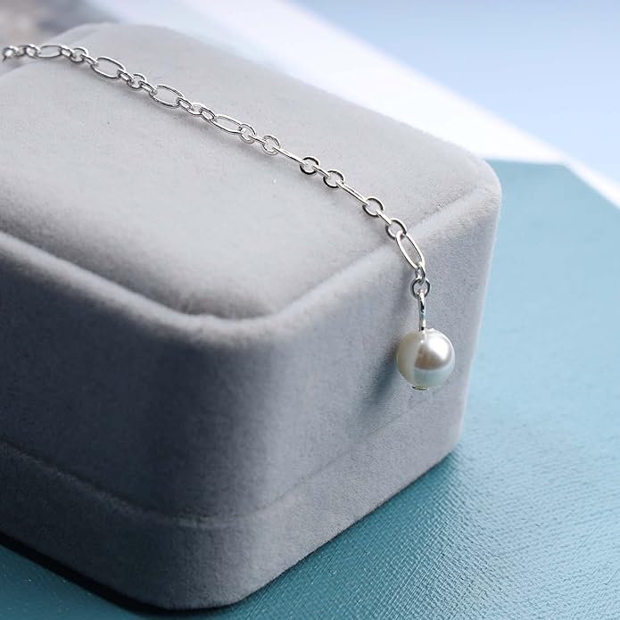 Boho Long Pearl Necklace Gold Lariat Y Necklace Choker Pearl Pendant Necklace Vintage Minimalist Necklace Chain Jewelry for Women and Girls-VivaGrace Women
