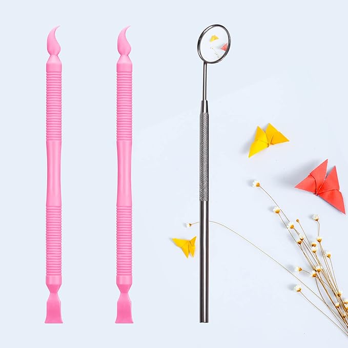 Libeauty Pink Eyelash Lift Tool, Lash Extension Supplies Metal Makeup Mirror, Lash Lifting Applicator Brush Needle for Salon or Home Use-VivaGrace Women