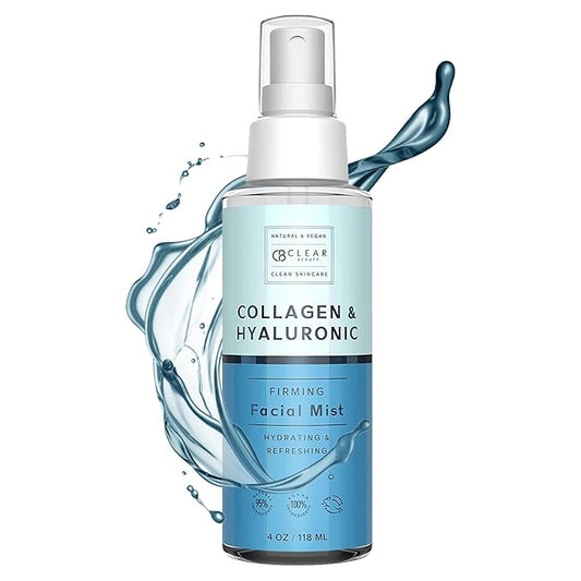 Hyaluronic Acid & Collagen Face Mist - Dermatologist Tested, Moisturizes & Tones Skin, Anti-Aging, Natural Ingredients, Cruelty-Free, 95% Natural - All Skin Types - 4 OZ-VivaGrace Women