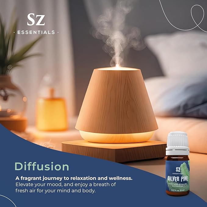 Silver Pine Essential Oil - 100% Pure & Undiluted- Extracted from Pinus Sylvestris - Clean & Fresh Scent with Woody Overtones - Therapeutic Grade & Vegan - 0.17oz (5ml)-VivaGrace Women