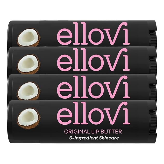 Natural Lip Butter Lip Balm - Original - Pure Enough to Eat - Made With Just 6 Vegan Ingredients - 100% Natural & Organic Moisturizing Lip Care for All Day Hydration (4-Pack)-VivaGrace Women