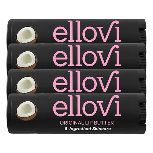 Natural Lip Butter Lip Balm - Original - Pure Enough to Eat - Made With Just 6 Vegan Ingredients - 100% Natural & Organic Moisturizing Lip Care for All Day Hydration (4-Pack)-VivaGrace Women
