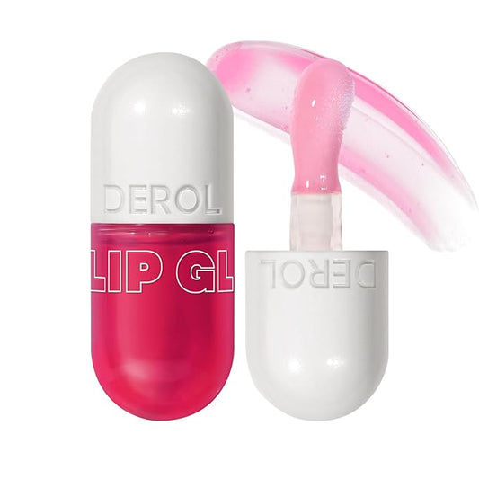 Lip Plumper Raspberry (0.19 Fl. Oz.) Lip Gloss Natural Lip Oil 2in1 Lip Care Serum for Beautiful Fuller-Looking Lips, Hydrating & Reduce Fine Lines,Cherry-VivaGrace Women