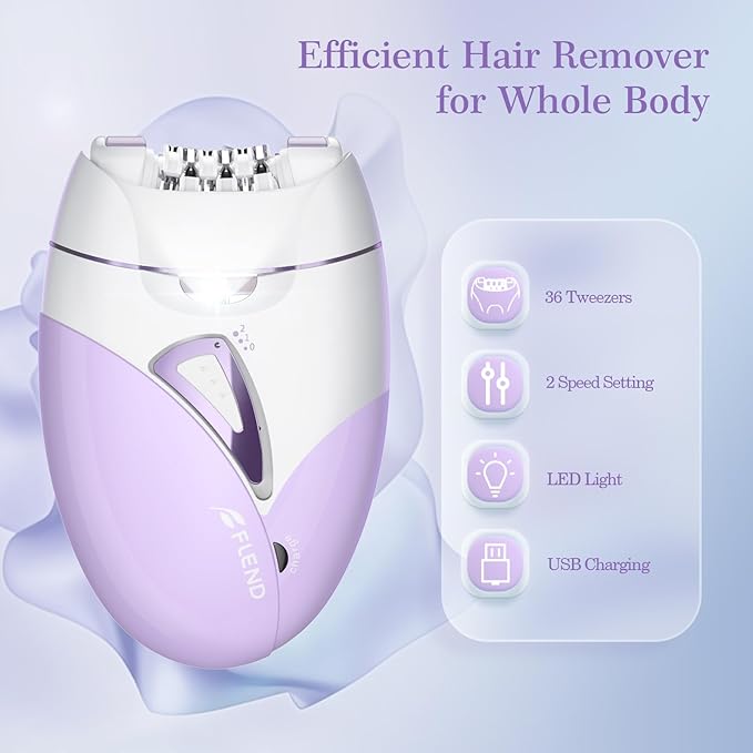 Epilators, 2-Speed Painless Smooth Glide Epilator for Women, Cordless Rechargeable Facial Hair Removal Epilator, Hair Removal Device for Women's Face Legs Bikini Area Arms Legs-VivaGrace Women